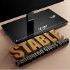 imagePerlegear Universal Swivel TV Stand with Power Outlet Tabletop TV Stand for 326065 Inch TVs up to 88 lbs Tempered Glass TV Mount Stand Base with Height Adjustment Tilt Max VESA 400x400mmPGTVS27Black