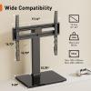 imagePerlegear Universal Swivel TV Stand with Power Outlet Tabletop TV Stand for 326065 Inch TVs up to 88 lbs Tempered Glass TV Mount Stand Base with Height Adjustment Tilt Max VESA 400x400mmPGTVS27Black