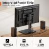 imagePerlegear Universal Swivel TV Stand with Power Outlet Tabletop TV Stand for 326065 Inch TVs up to 88 lbs Tempered Glass TV Mount Stand Base with Height Adjustment Tilt Max VESA 400x400mmPGTVS27Black