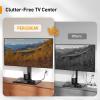 imagePerlegear Universal TV Stand with Power Outlet Swivel TV Stand for 3280 inch TVs up to 99 lbs TV Base with Tempered Glass Base Height Adjustable TV Mount Stand Max VESA 600x400mm PGTVS31