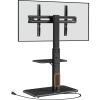 imagePerlegear Floor TV Stand with Power Outlet Universal TV Stand for 3275 inch TVs up to 110 lbs Height Adjustable Standing TV Mount Tall TV Mount with Wood Base Max VESA 600x400mm PGFS06Black