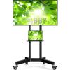 imagePerlegear Rolling TV Stand Mobile TV Stand on Wheels for 3285 Inch Screens up to 132 lbs Height Adjustable Mobile TV Cart with Metal Shelf Rolling TV Cart with Lockable Wheels Max VESA 600x400mm