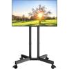 imagePerlegear Rolling TV Stand Mobile TV Stand with Wheels for 3270 inch TVs Height Adjustable Mobile TV Cart with 15 to 5 Tilt Rolling Cart for 4K TV Max VESA 400x400mm up to 88lbs PGTVMC14