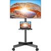 imagePerlegear Rolling TV Stand for 2360 Inch LED Flat ScreenCurved TVs up to 88lbsMobile TV Stand Wheels with Height Adjustable Portable Rolling TV Cart Max VESA 400x400mm PGTVMC06