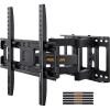 imagePerlegear TV Wall Mount Bracket Full Motion for 2665 Inch LED LCD OLED Flat Curved TVs TV Mount with Dual Swivel Articulating Arms Extension Tilt Max VESA 400x400mm Fits 1216quot Wood StudDark Black