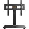 imagePerlegear Universal Swivel TV Stand with LED Lights for 3270 inch TVs Height Adjustable Table Top TV Stand with Tilt Tempered Glass Base Holds up to 88 lbs Max VESA 400x400mm PGTVS32BTabletop Swivel Stand