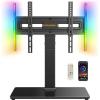 imagePerlegear Universal Swivel TV Stand with LED Lights for 3270 inch TVs Height Adjustable Table Top TV Stand with Tilt Tempered Glass Base Holds up to 88 lbs Max VESA 400x400mm PGTVS32BUpgrade with LED Lights