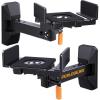 imagePerlegear Wall Mounts  PreAssembled Bookshelf Speaker Mount with Cushioned Tilt Knob Swivel and Rotate Dual Side Clamping Mount up to 11 lbs Black and Orange 1 Pair PGSM02B