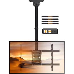 imagePerlegear Ceiling TV Mount Hanging TV Mount for 3775 inch Flat or Curved TVs up to 99 lbs Full Motion TV Bracket with Swivel Tilt Max VESA 600x400mm PGLCM1