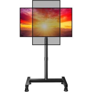 imagePerlegear Floor TV Stand with Mount for 2650 inch TVs up to 55 lbs TV Floor Stand with Rotation Tilt Level Height Adjustable TV Stand for BedroomLiving Room Max VESA 300x300mm PGFS12