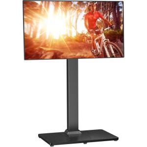 imagePerlegear Floor TV Stand with Mount for 3270 inch TVs up to 88lbs Floor Standing TV Stand with 9 Height Adjustment TV Swivel Stand for Living Room with Wood Base Max VESA 400x400mm PGFS09