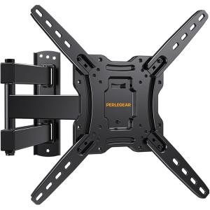 imagePerlegear Full Motion TV Wall Mount for 2655 inch Flat or Curved TVs Wall Mount TV Bracket with Articulating Arm Swivel Tilt Extension Corner TV Wall Mount Max VESA 400x400mm up to 60 lbs PGMFK3