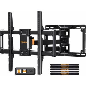 imagePerlegear Full Motion TV Wall Mount for Most 4284 inch Flat Curved TVs up to 132 lbs 1216 Wood Studs Bracket with Articulating Arms Swivel ToolFree Tilt Max VESA 600x400mm PGLF12