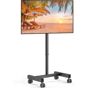 imagePerlegear Mobile TV Cart Rolling TV Stand for 1350 inch TVs with 30 Tilt Universal TV Cart for LEDLCDOLED TV Height Adjustable Floor TV Stand Holds 44lbs Portable Monitor Stand Max VESA 200x200mm