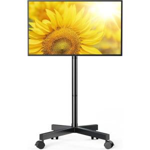imagePerlegear Rolling TV Stand for 2360 Inch LCD LED OLED 4K Smart TVs Holds up to 88lbs Mobile TV Stand with Height Adjustable Tilting TV Cart with Locking Wheels Max VESA 400x400mm PGTVMC16