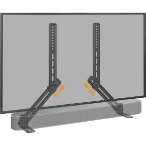 imagePerlegear Soundbar Mount with Adjustable Height Sound bar Mount up to 15 lbs Soundbar Mount Under TV or Above TV Soundbar tv Mount Bracket with Detachable Long Extension Plates PGSM04B
