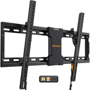 imagePerlegear Tilting TV Wall Mount for Most 3782 inch TVs up to 132 lbs Low Profile Tilt TV Mount Wall Bracket for Flat or Curved TVs Fits 241816 Studs Max VESA 600x400mm PGLT2