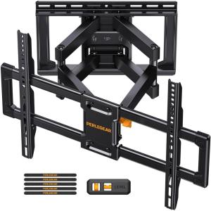 imagePerlegear UL Listed Full Motion TV Wall Mount for 4285 inch TVs up to 132 lbs TV Mount with Dual Articulating Arms ToolFree Tilt Swivel Extension Leveling Max VESA 600x400mm 16quot Studs PGLF8