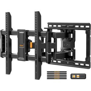 imagePerlegear ULListed Full Motion TV Wall Mount for 4086 Inch Flat Curved TVs up to 132 lbs 1216 Wood Studs TV Mount Bracket with ToolFree Tilt Swivel Extension Max VESA 600 x 400mm PGLF15