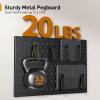 imagePerlegear Metal Pegboard 20 lbs Max Load Wall Organizer with 6 Hooks ampamp 5 Hook ampamp Loop Strips Fits Any TV Mount Black Pegboard for Living Room Home Office ampamp Home Entertainment Organization PGPB01B