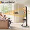 imagePerlegear Rolling TV Stand with LED Lights for 3275 TVs up to 110 lbs Mobile TV Stand with Swivel Tilt and 18 Height Levels TV Cart with Wheels and Solid Wood Base Max VESA 600x400mm PGTVC32BBlack With Power Outlet