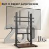 imagePerlegear Floor TV Stand with Power Strip for 50110 inch TVs up to 250 lbs Universal Standing TV Mount Height Adjustable Tall TV Mount with Wood Base amp Adjustable Feet Max VESA 800x600mm PGFS20BLarger Size with No Wheels