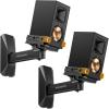 imagePerlegear Speaker Wall Mounts Bookshelf Speaker Mounting Brackets with Dual Side Stable Clamp Design Wide Tilt amp Swivel Shelf for Large Surrounding Sound Speakers Up to 55 lbs 1 Pair