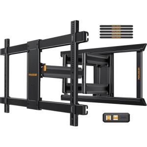 imagePerlegear TV Wall Mount for 5565 75 85 90 98 100 120 Inch TVs Heavy Duty TV Mount Fits 241816Wood Studs Preassembled Full Motion TV Mount up to 225lbs Max VESA 900x600mm PGXLF03BFits 55120 TVs  Max 24 Wood Stud