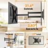 imagePerlegear Corner TV Wall Mount Long Arm TV Mount for 4284 Inch TVs up to 150 lbs  Full Motion Wall Mount Single Stud with 372 ExtensionFits 3265 TVs  Max 400x400mm