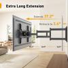 imagePerlegear Corner TV Wall Mount Long Arm TV Mount for 4284 Inch TVs up to 150 lbs  Full Motion Wall Mount Single Stud with 372 ExtensionFits 4284 TVs  Max 600x400mm
