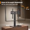 imagePerlegear Universal TV Stand with Power Outlet Swivel TV Stand for 3272 inch TVs up to 99 lbs TV Base with Tempered Glass Base Height Adjustable TV Mount Stand Max VESA 600x400mm PGTVS483270 Inch