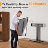 imagePerlegear Universal TV Stand with Power Outlet Swivel TV Stand for 3272 inch TVs up to 99 lbs TV Base with Tempered Glass Base Height Adjustable TV Mount Stand Max VESA 600x400mm PGTVS483270 Inch