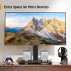 imagePerlegear Universal TV Stand with Power Outlet Swivel TV Stand for 3272 inch TVs up to 99 lbs TV Base with Tempered Glass Base Height Adjustable TV Mount Stand Max VESA 600x400mm PGTVS482360 Inch