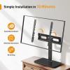 imagePerlegear Universal TV Stand with Power Outlet Swivel TV Stand for 3272 inch TVs up to 99 lbs TV Base with Tempered Glass Base Height Adjustable TV Mount Stand Max VESA 600x400mm PGTVS482360 Inch