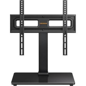 imagePerlegear Universal TV Stand with Power Outlet Swivel TV Stand for 3272 inch TVs up to 99 lbs TV Base with Tempered Glass Base Height Adjustable TV Mount Stand Max VESA 600x400mm PGTVS483265 Inch