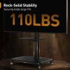 imagePerlegear Rolling TV Stand for 3075 Inch Mobile TV Cart Holds up to 110 lbs Tilt amp Height Adjustable Portable TV Stand on Wheels for Bedroom with Shelf Outdoor TV Stand Max VESA 600x400mm PGTVMC27