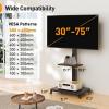 imagePerlegear Rolling TV Stand for 3075 Inch Mobile TV Cart Holds up to 110 lbs Tilt amp Height Adjustable Portable TV Stand on Wheels for Bedroom with Shelf Outdoor TV Stand Max VESA 600x400mm PGTVMC27