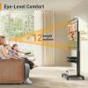 imagePerlegear Rolling TV Stand for 3075 Inch Mobile TV Cart Holds up to 110 lbs Tilt amp Height Adjustable Portable TV Stand on Wheels for Bedroom with Shelf Outdoor TV Stand Max VESA 600x400mm PGTVMC27