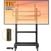 imagePerlegear Rolling TV Stand for 32110 TVs up to 250 lbs Outdoor TV Stand with Large Wheels Handle amp Power Outlet Height Adjustable Mobile TV Cart with Wood Shelf Max VESA 800x600mm PGTVMC24BFor 32110 Tvs