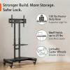 imagePerlegear Rolling TV Stand for 32110 TVs up to 250 lbs Outdoor TV Stand with Large Wheels Handle amp Power Outlet Height Adjustable Mobile TV Cart with Wood Shelf Max VESA 800x600mm PGTVMC24BFor 3282 Tvs