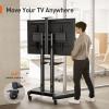imagePerlegear Rolling TV Stand for 32110 TVs up to 250 lbs Outdoor TV Stand with Large Wheels Handle amp Power Outlet Height Adjustable Mobile TV Cart with Wood Shelf Max VESA 800x600mm PGTVMC24Bfor 5590 TVs