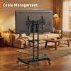imagePerlegear Rolling TV Stand for 32110 TVs up to 250 lbs Outdoor TV Stand with Large Wheels Handle amp Power Outlet Height Adjustable Mobile TV Cart with Wood Shelf Max VESA 800x600mm PGTVMC24BFor 3282 Tvs