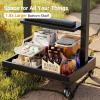 imagePerlegear Rolling TV Stand for 32110 TVs up to 250 lbs Outdoor TV Stand with Large Wheels Handle amp Power Outlet Height Adjustable Mobile TV Cart with Wood Shelf Max VESA 800x600mm PGTVMC24BFor 32110 Tvs