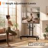 imagePerlegear Rolling TV Stand for 32110 TVs up to 250 lbs Outdoor TV Stand with Large Wheels Handle amp Power Outlet Height Adjustable Mobile TV Cart with Wood Shelf Max VESA 800x600mm PGTVMC24BFor 3282 Tvs
