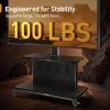 imagePerlegear Rolling TV Stand for 32110 TVs up to 250 lbs Outdoor TV Stand with Large Wheels Handle amp Power Outlet Height Adjustable Mobile TV Cart with Wood Shelf Max VESA 800x600mm PGTVMC24BFits 3280 Inch Tvs