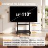 imagePerlegear Rolling TV Stand for 32110 TVs up to 250 lbs Outdoor TV Stand with Large Wheels Handle amp Power Outlet Height Adjustable Mobile TV Cart with Wood Shelf Max VESA 800x600mm PGTVMC24BFor 32110 Tvs