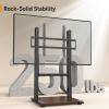 imagePerlegear Rolling TV Stand for 32110 TVs up to 250 lbs Outdoor TV Stand with Large Wheels Handle amp Power Outlet Height Adjustable Mobile TV Cart with Wood Shelf Max VESA 800x600mm PGTVMC24Bfor 50110 TVs