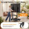 imagePerlegear Rolling TV Stand for 32110 TVs up to 250 lbs Outdoor TV Stand with Large Wheels Handle amp Power Outlet Height Adjustable Mobile TV Cart with Wood Shelf Max VESA 800x600mm PGTVMC24BFor 32110 Tvs