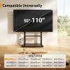 imagePerlegear Rolling TV Stand for 32110 TVs up to 250 lbs Outdoor TV Stand with Large Wheels Handle amp Power Outlet Height Adjustable Mobile TV Cart with Wood Shelf Max VESA 800x600mm PGTVMC24Bfor 50110 TVs