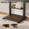 imagePerlegear Rolling TV Stand for 32110 TVs up to 250 lbs Outdoor TV Stand with Large Wheels Handle amp Power Outlet Height Adjustable Mobile TV Cart with Wood Shelf Max VESA 800x600mm PGTVMC24Bfor 50110 TVs